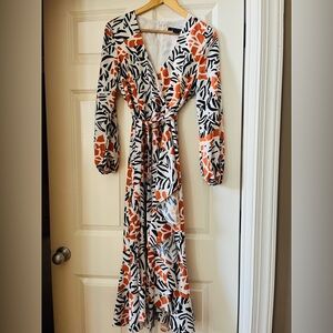 French Connection Ruffle Hem Wrap Dress